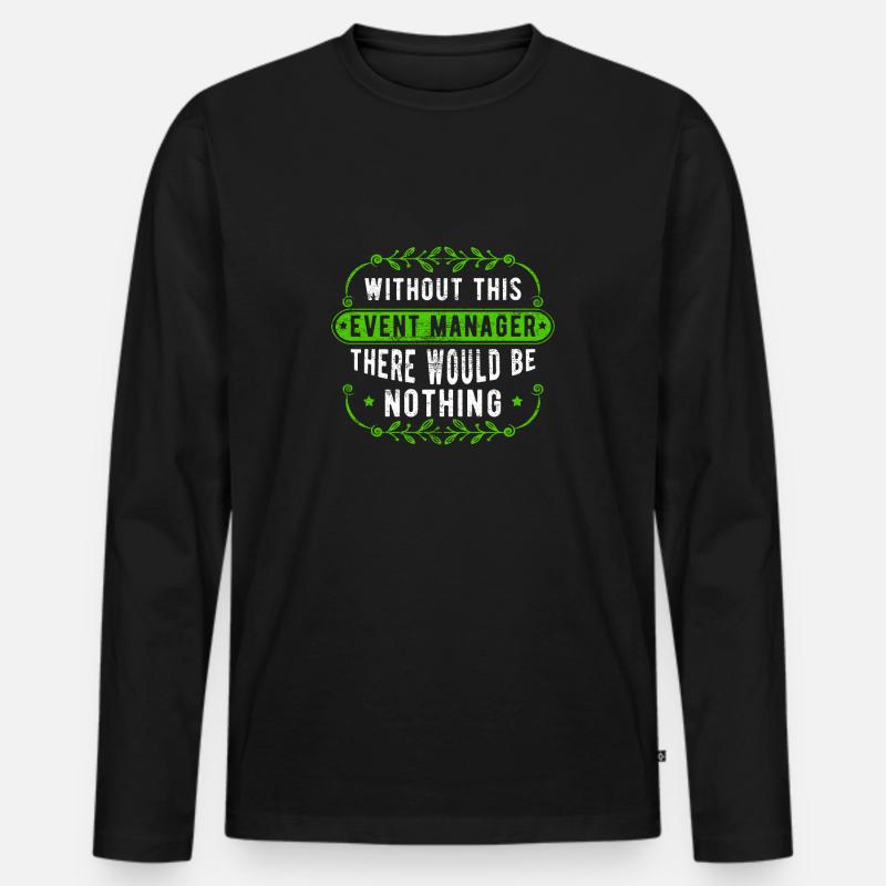 Event Manager - Männer Premium Bio Langarmshirt - Schwarz