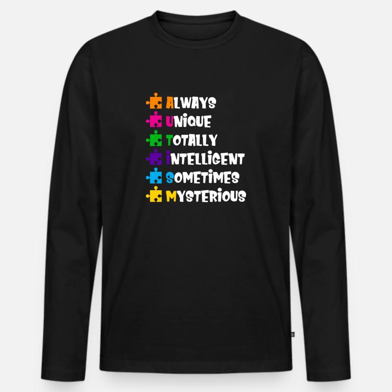 Autismus Bewusstsein - Männer Premium Bio Langarmshirt - Schwarz