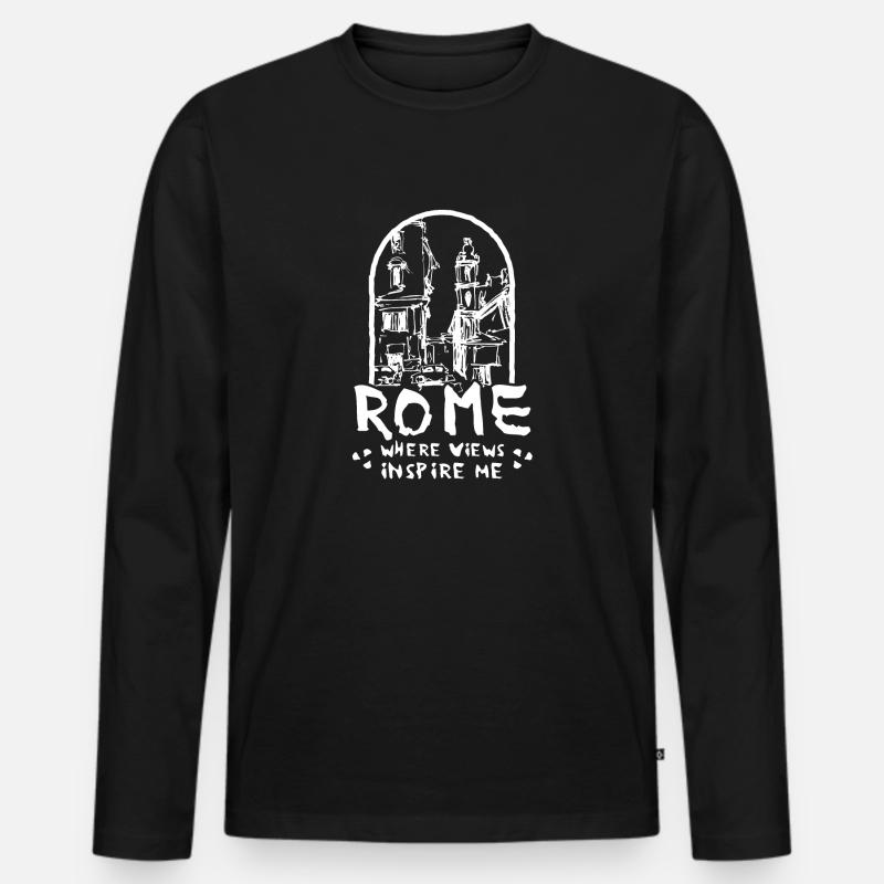 Rom - Männer Premium Bio Langarmshirt - Schwarz