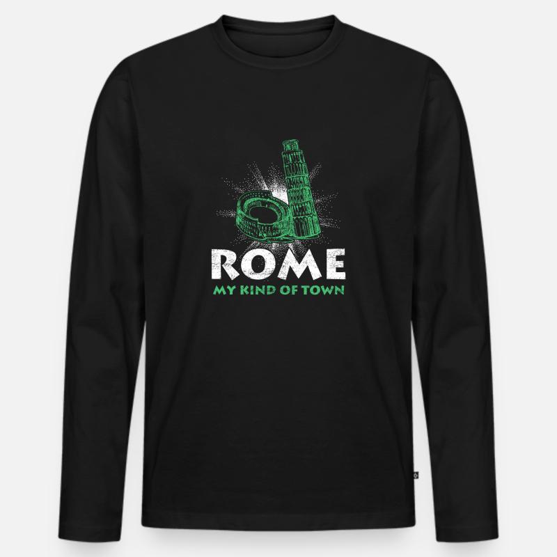 Rom - Männer Premium Bio Langarmshirt - Schwarz