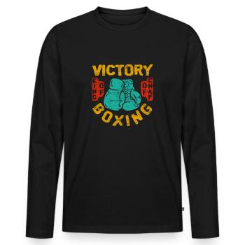 boxing - Men's Premium Organic Long Sleeve Shirt - black - Front - Nico (187cm)