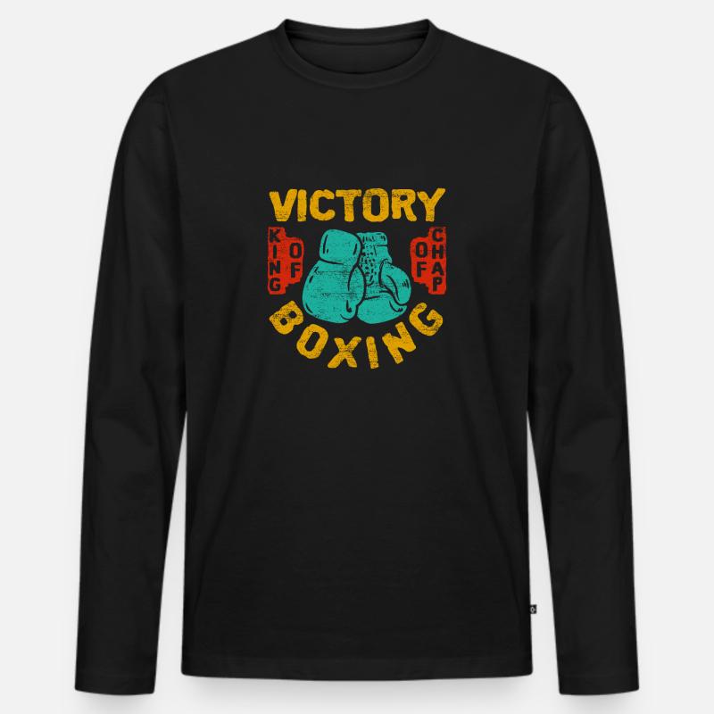 Boxen - Männer Premium Bio Langarmshirt - Schwarz
