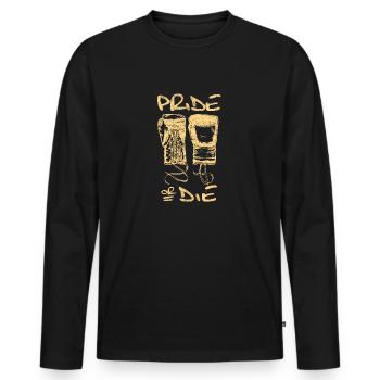 boxe - T-shirt manches longues Premium bio Homme - noir - Devant - Nico (187cm)