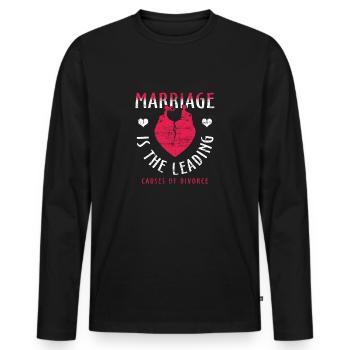 Heirat Antrag - Männer Premium Bio Langarmshirt - Schwarz - Vorne - Nico (187cm)