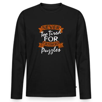 Kreuzworträtsel Buchstaben Geschenk Geschenkidee - Männer Premium Bio Langarmshirt - Schwarz - Vorne - Nico (187cm)