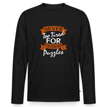 Kreuzworträtsel - Männer Premium Bio Langarmshirt - Schwarz - Vorne - Nico (187cm)