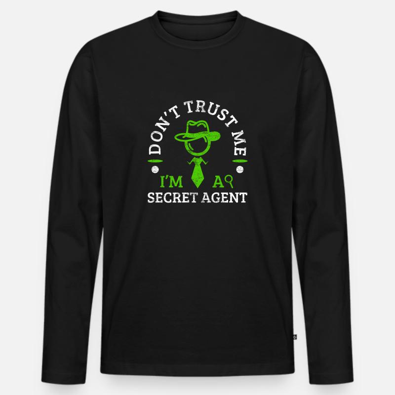 Geheimagent Spionage Agent Geschenk Geschenkidee - Männer Premium Bio Langarmshirt - Schwarz