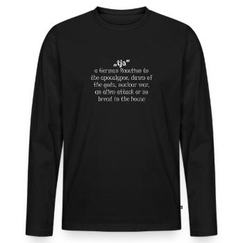 TJA traduction allemande signifiant T-shirt drôle - T-shirt manches longues Premium bio Homme - noir - Devant - Nico (187cm)