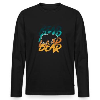 Bär Bären - Männer Premium Bio Langarmshirt - Schwarz - Vorne - Nico (187cm)