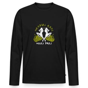 Muay Thai Thai Boxing Kick Boxing Arts Martiaux Cadeau - T-shirt manches longues Premium bio Homme - noir - Devant - Nico (187cm)
