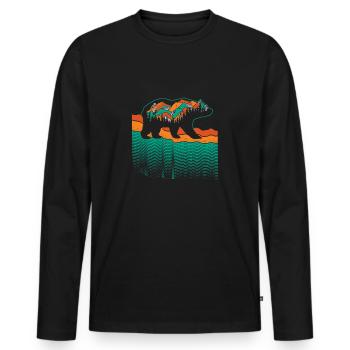 Bär Bären - Männer Premium Bio Langarmshirt - Schwarz - Vorne - Nico (187cm)