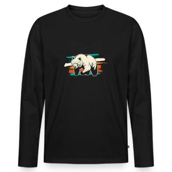 Bär Bären - Männer Premium Bio Langarmshirt - Schwarz - Vorne - Nico (187cm)