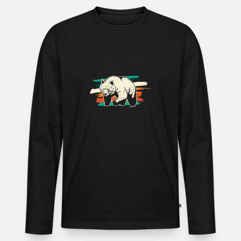 Bär Bären - Männer Premium Bio Langarmshirt - Schwarz