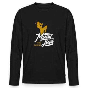 Muay Thai - Männer Premium Bio Langarmshirt - Schwarz - Vorne - Nico (187cm)