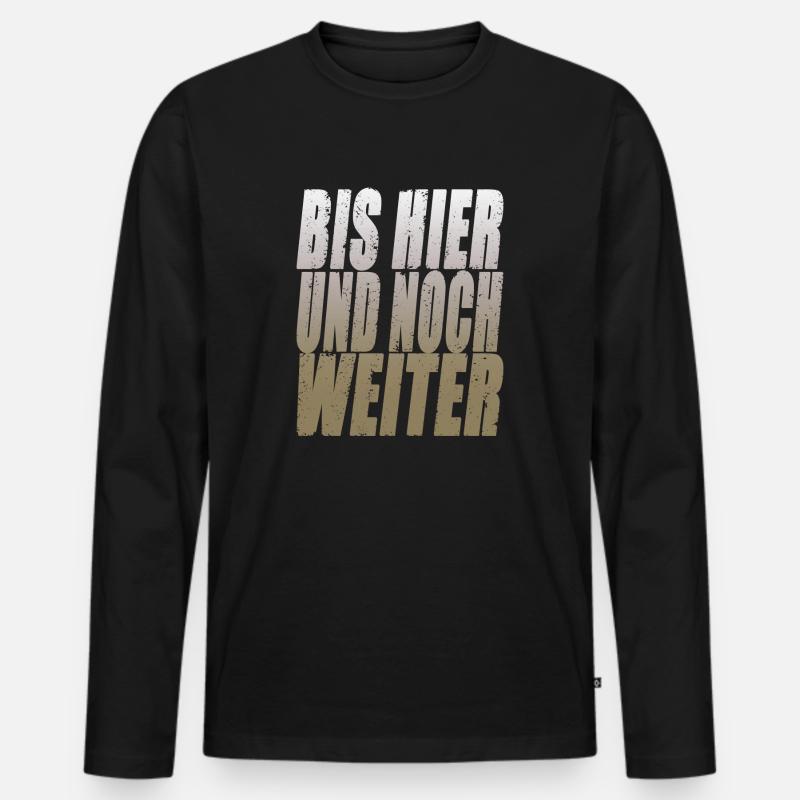 Noch Weiter - Männer Premium Bio Langarmshirt - Schwarz