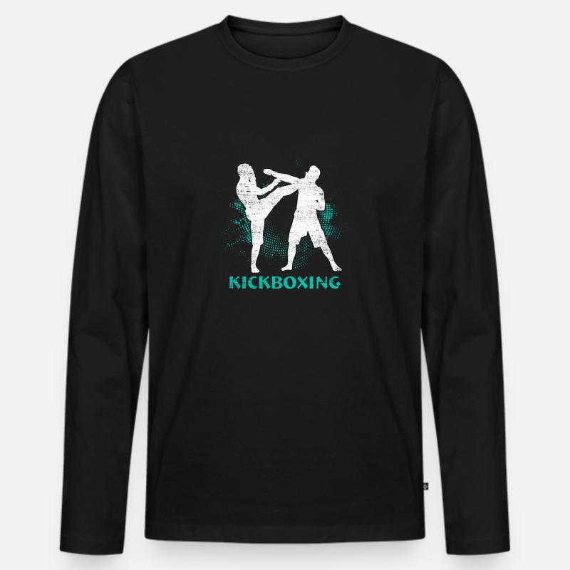 Kickboxen - Männer Premium Bio Langarmshirt - Schwarz