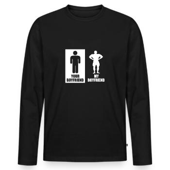 My Friend Your Friend Training Bodybuilder Best - Men's Premium Organic Long Sleeve Shirt - black - Front - Nico (187cm)