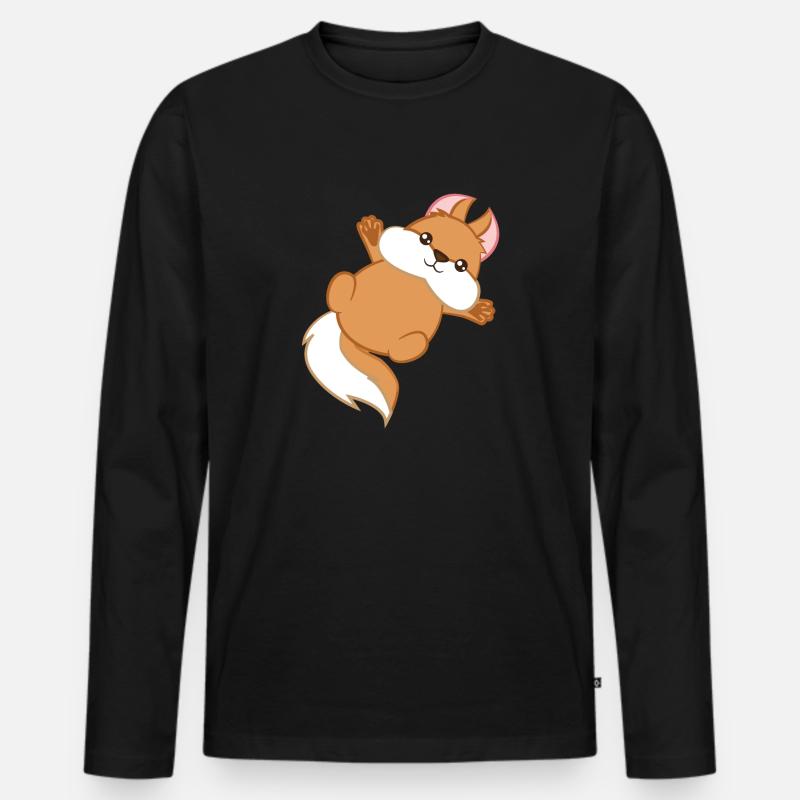 Eichhörnchen - Hörnchen - Geschenk - Niedlich - Männer Premium Bio Langarmshirt - Schwarz