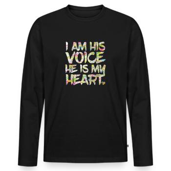 Sensibilisation à l'autisme - T-shirt manches longues Premium bio Homme - noir - Devant - Nico (187cm)