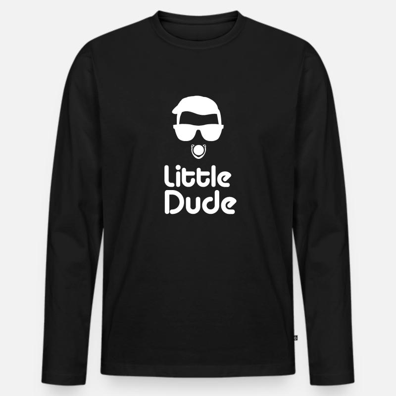 daddys little dude - Männer Premium Bio Langarmshirt - Schwarz
