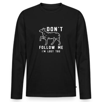 Lamm - Männer Premium Bio Langarmshirt - Schwarz - Vorne - Nico (187cm)