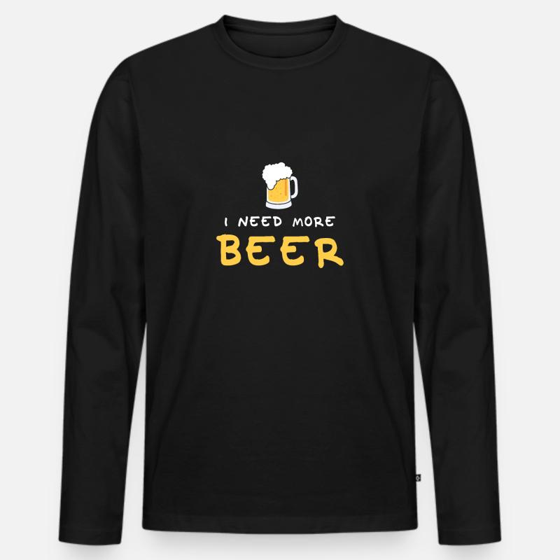 Beer - Männer Premium Bio Langarmshirt - Schwarz