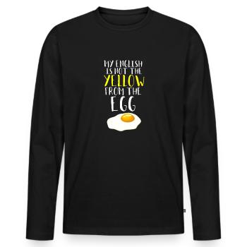Oeuf oeuf au plat Denglisch - T-shirt manches longues Premium bio Homme - noir - Devant - Nico (187cm)
