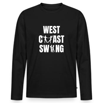 West Coast Swing WCS Westie Dancing Figure - Men's Premium Organic Long Sleeve Shirt - black - Front - Nico (187cm)