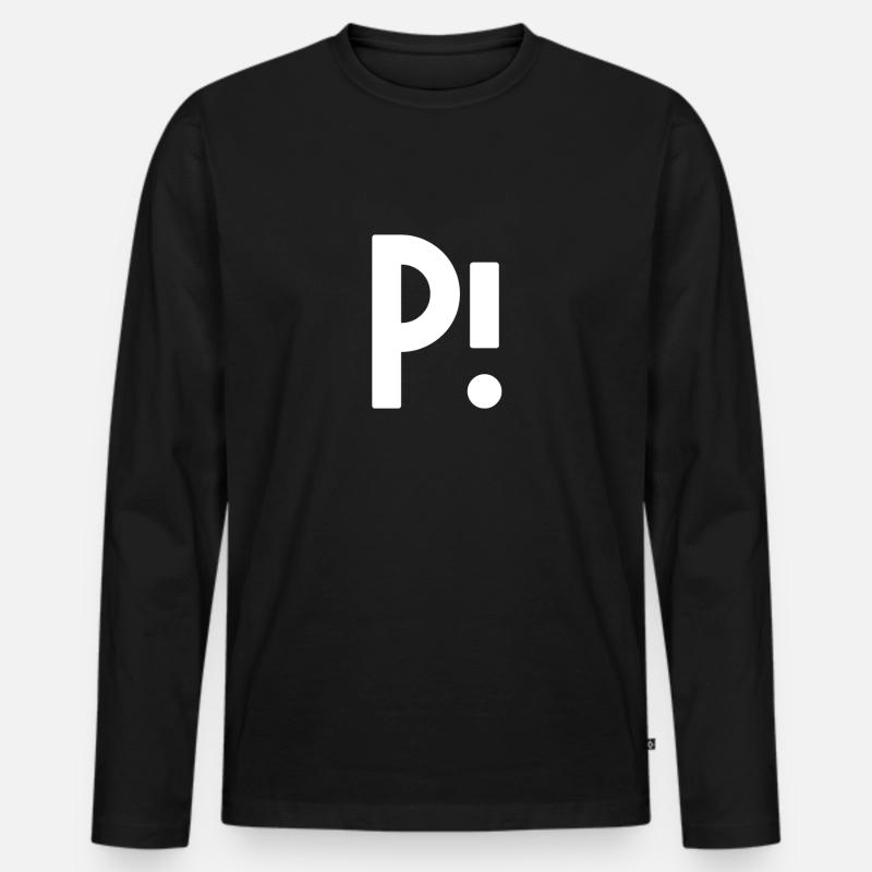 Alphabet Buchstabe P! - Männer Premium Bio Langarmshirt - Schwarz