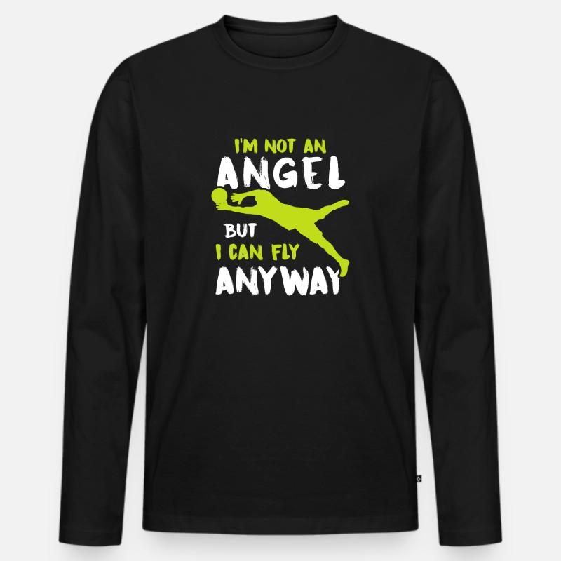 Torwart - Männer Premium Bio Langarmshirt - Schwarz