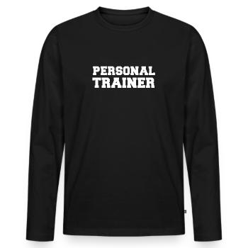 Personal Trainer Workout Gym Life Fitness - Men's Premium Organic Long Sleeve Shirt - black - Front - Nico (187cm)