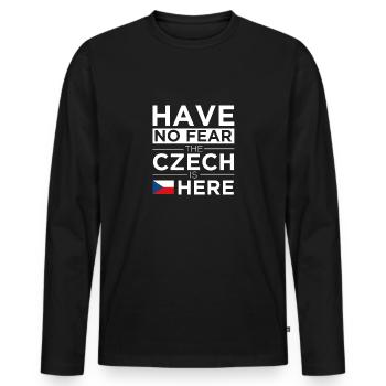 N'ayez pas peur Le Tchèque est là La fierté Fière Tchèque - T-shirt manches longues Premium bio Homme - noir - Devant - Nico (187cm)