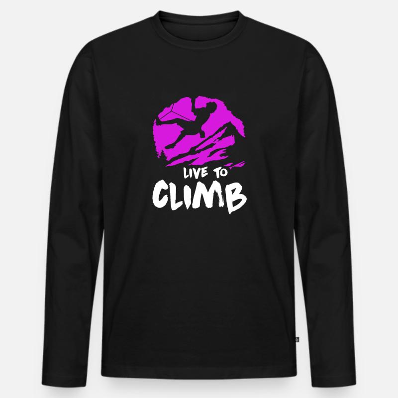 Klettern - Männer Premium Bio Langarmshirt - Schwarz