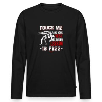 Wrestling Ringen - Männer Premium Bio Langarmshirt - Schwarz - Vorne - Nico (187cm)