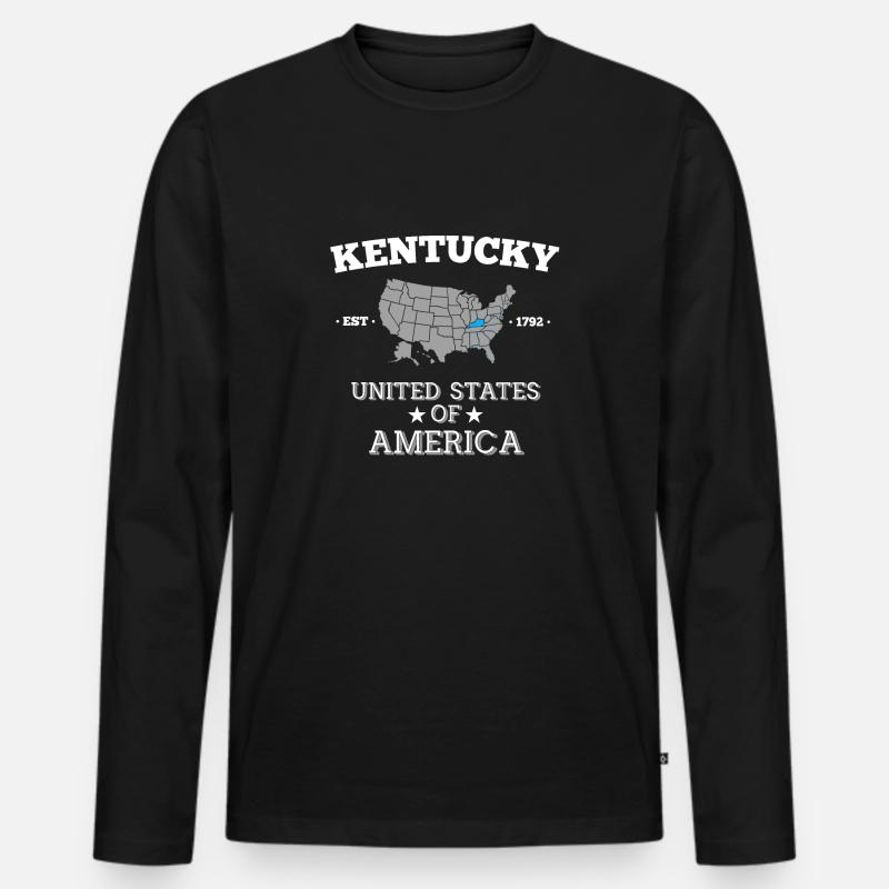 Kentucky - Männer Premium Bio Langarmshirt - Schwarz