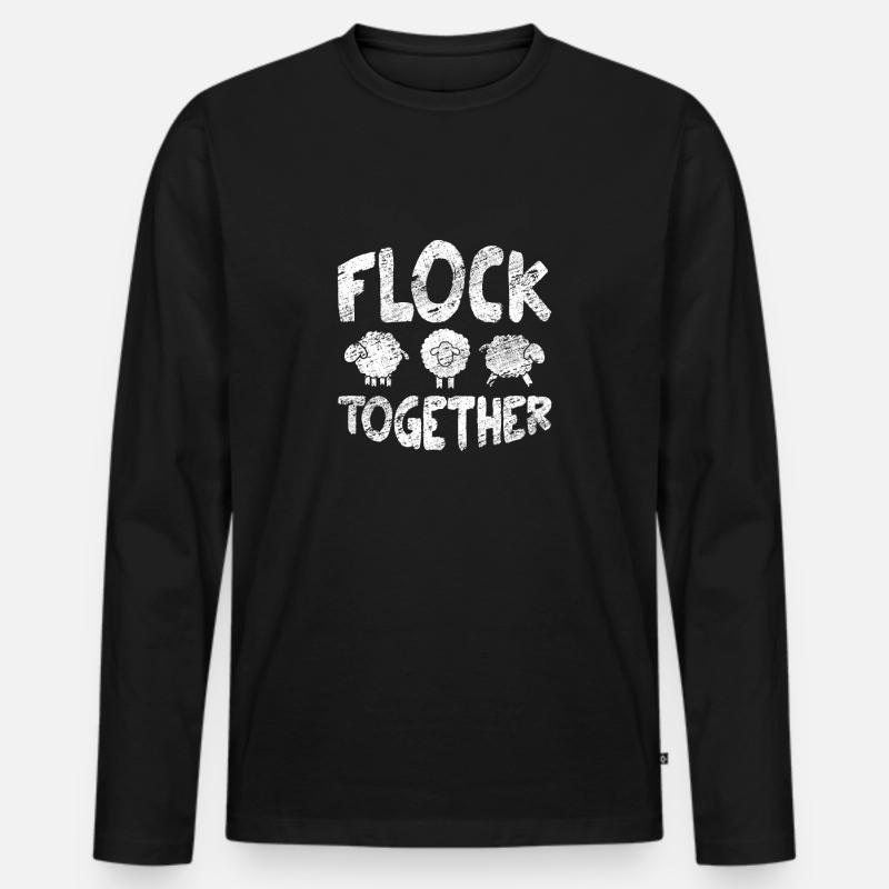 Schaf - Männer Premium Bio Langarmshirt - Schwarz