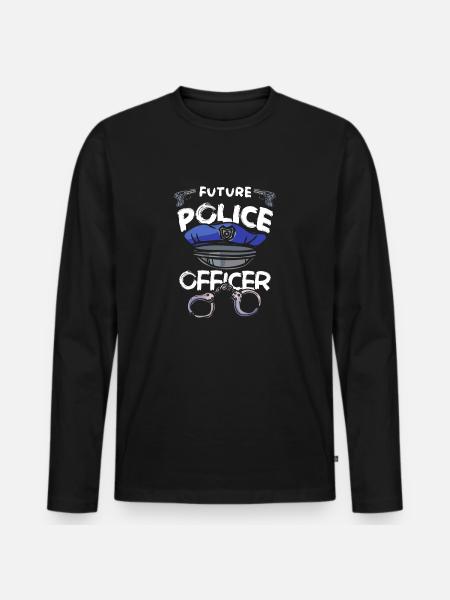 Policeman Police - Men's Premium Organic Long Sleeve Shirt - black