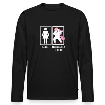 Kindergarten Teacher - Männer Premium Bio Langarmshirt - Schwarz - Vorne - Nico (187cm)