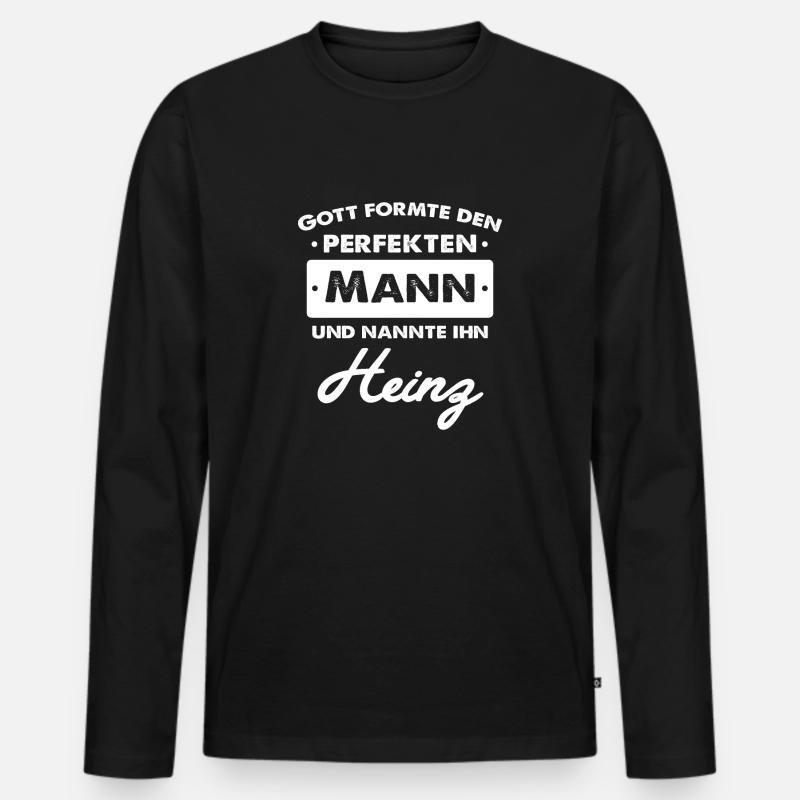 Heinz - Männer Premium Bio Langarmshirt - Schwarz