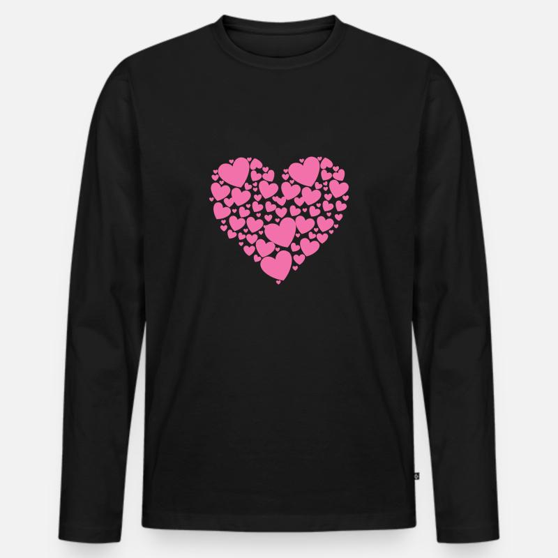 herz, herzchen, herzen, liebe - Männer Premium Bio Langarmshirt - Schwarz