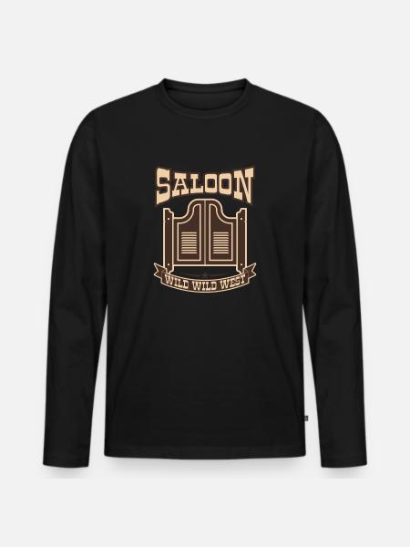 Wild Wild West Saloon - Ekologisk långärmad premium-T-shirt herr - svart