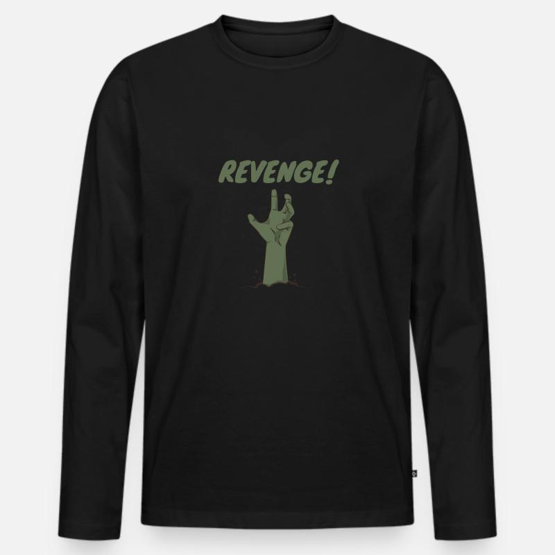 Revenge Hand Rache Rächer - Männer Premium Bio Langarmshirt - Schwarz