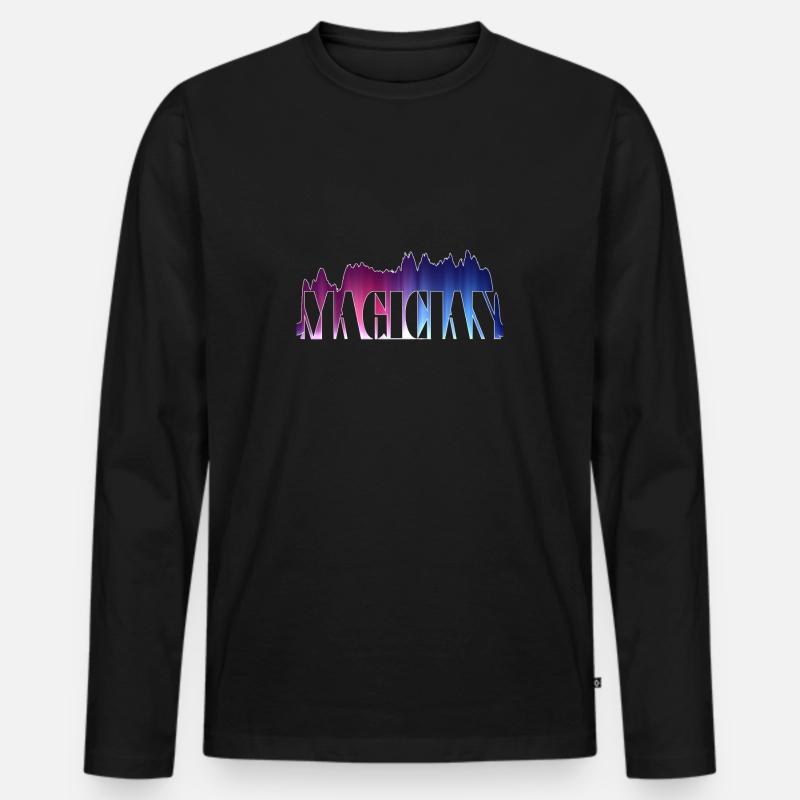 Magician Zauberer - Männer Premium Bio Langarmshirt - Schwarz