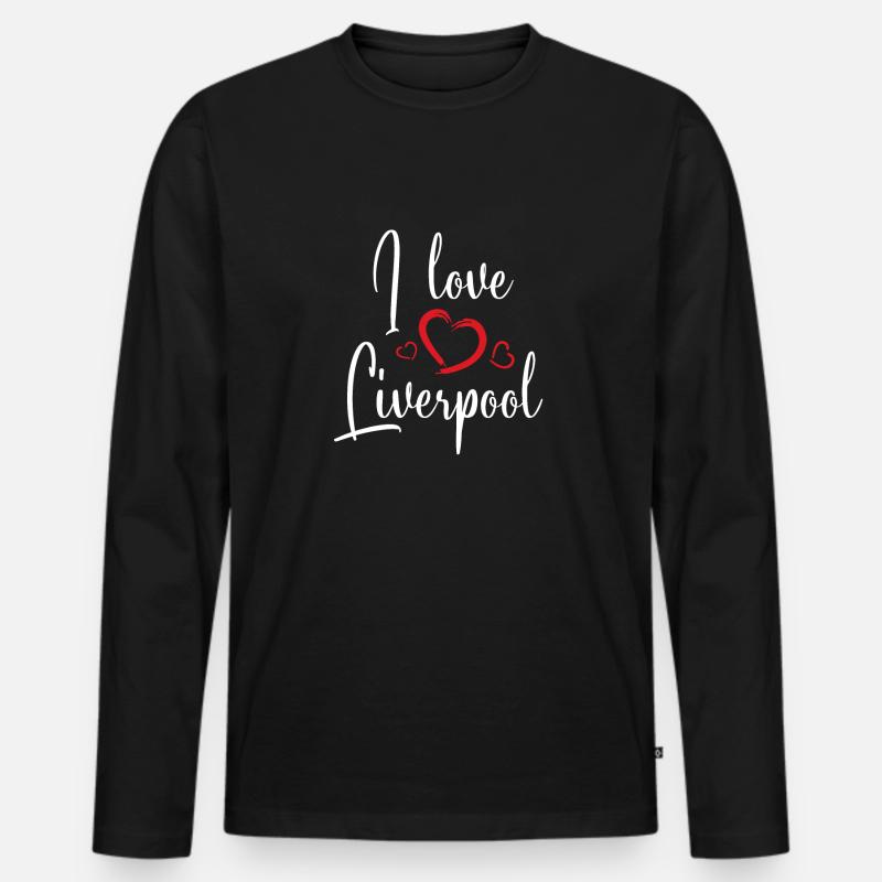 Liverpool - Männer Premium Bio Langarmshirt - Schwarz
