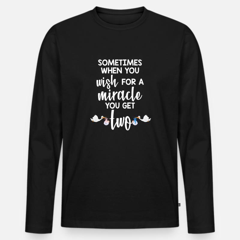Schwanger Zwillinge - Männer Premium Bio Langarmshirt - Schwarz