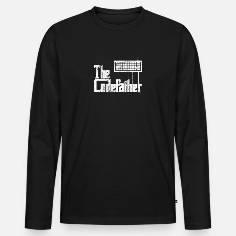 Lustiges Programmiererdesign Die Codefather-Grafik - Männer Premium Bio Langarmshirt - Schwarz