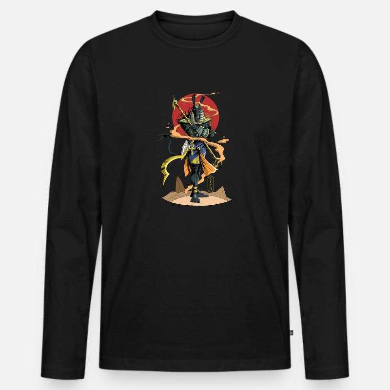 Seth - Männer Premium Bio Langarmshirt - Schwarz