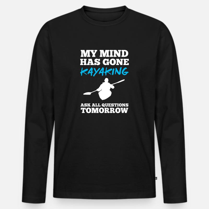 Kajakfahren paddeln - Männer Premium Bio Langarmshirt - Schwarz