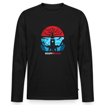 Occupy Mars Rekete Pflanze Kultivierung Planet - Männer Premium Bio Langarmshirt - Schwarz - Vorne - Nico (187cm)