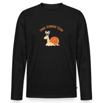 Groupe de course à pied en cours d'exécution - T-shirt manches longues Premium bio Homme - noir - Devant - Nico (187cm)